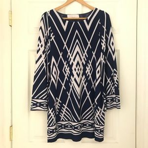 PAPER DOLLS Navy & White Patterned Dress